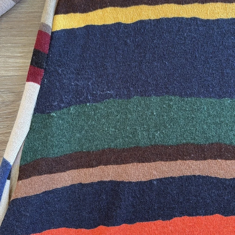 Gorilla Cat Women's Medium‎ Tunic Top or Short Dress Tan Burgundy Stripe Retro - Picture 5 of 9